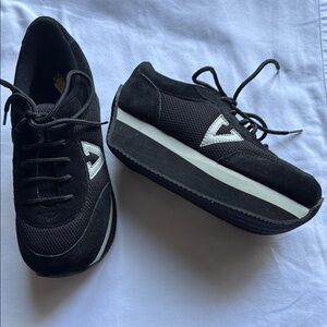 Black V-Logo Sneakers by Volatile